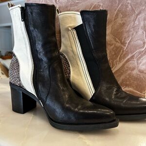 Casta boots. Size 37 (US size 6.5). Black and cream. Like new. Worn once.
